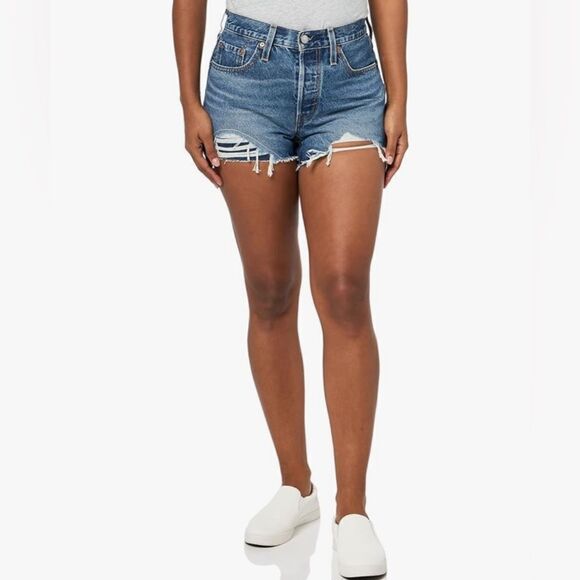 Levi's Women's 501 Original Denim Shorts - Picture 1 of 15
